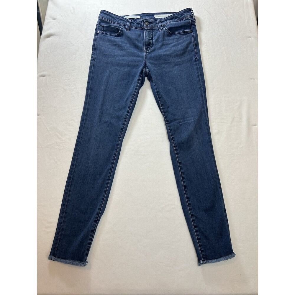 Pilcro And The Letterpress Anthropologie Script Jeans Size 28 Womens Raw Hem Med - Picture 1 of 8